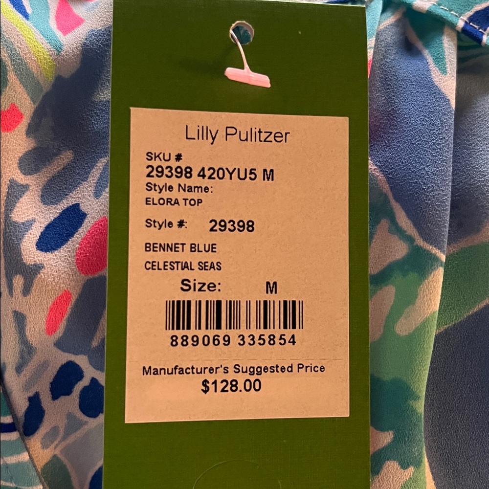 Floral Blue Women's Top Lilly Pulitzer - Picture 11 of 11